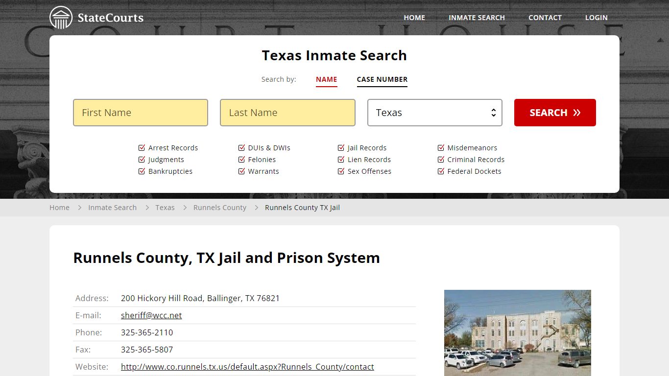 Runnels County TX Jail Inmate Records Search, Texas - StateCourts